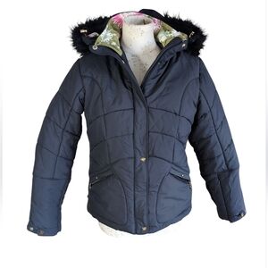 Metropolis INGENUE Faux Fur Collared Quilted Puffer Coat 6